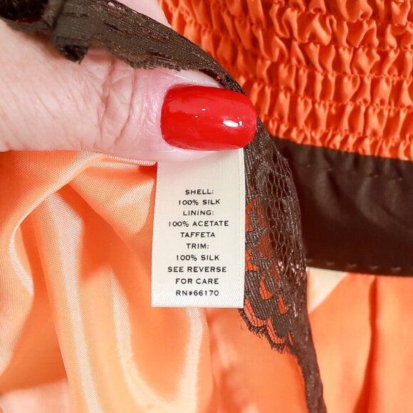 Anthropologie Sandhill Crane Silk Halter Dress by Moulinette Soeurs - Orange - Picture 9 of 11